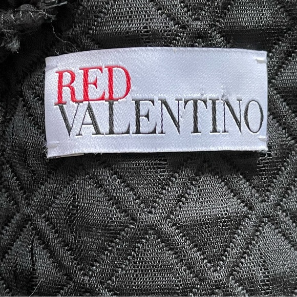 Red Valentino Quilted Short-Sleeve Sweetheart Dress, Black Size 46 - Picture 6 of 11